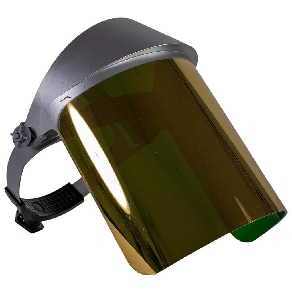 Dark Green Gold Heat Reflective Face Shields MainImage