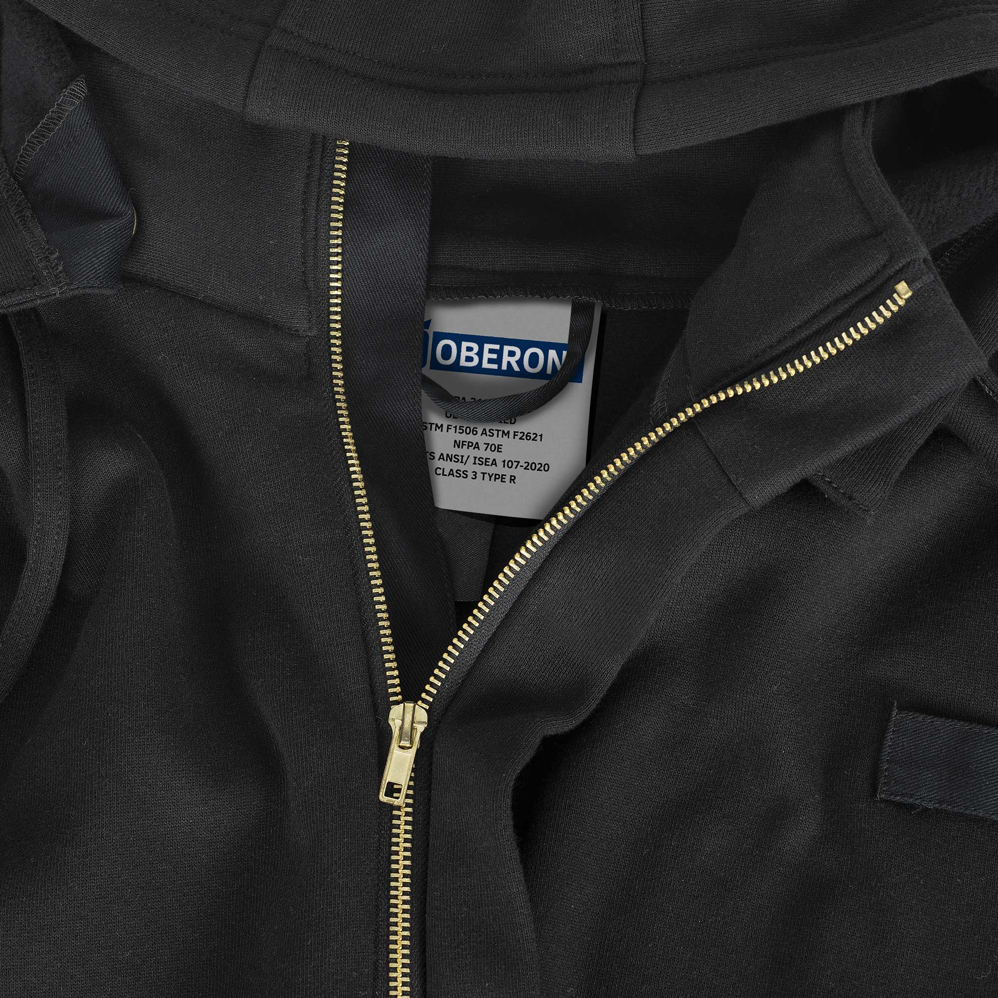 FR/Arc-Rated Heavyweight Cotton Fleece Zip-Front Hoodies CloseUpImage