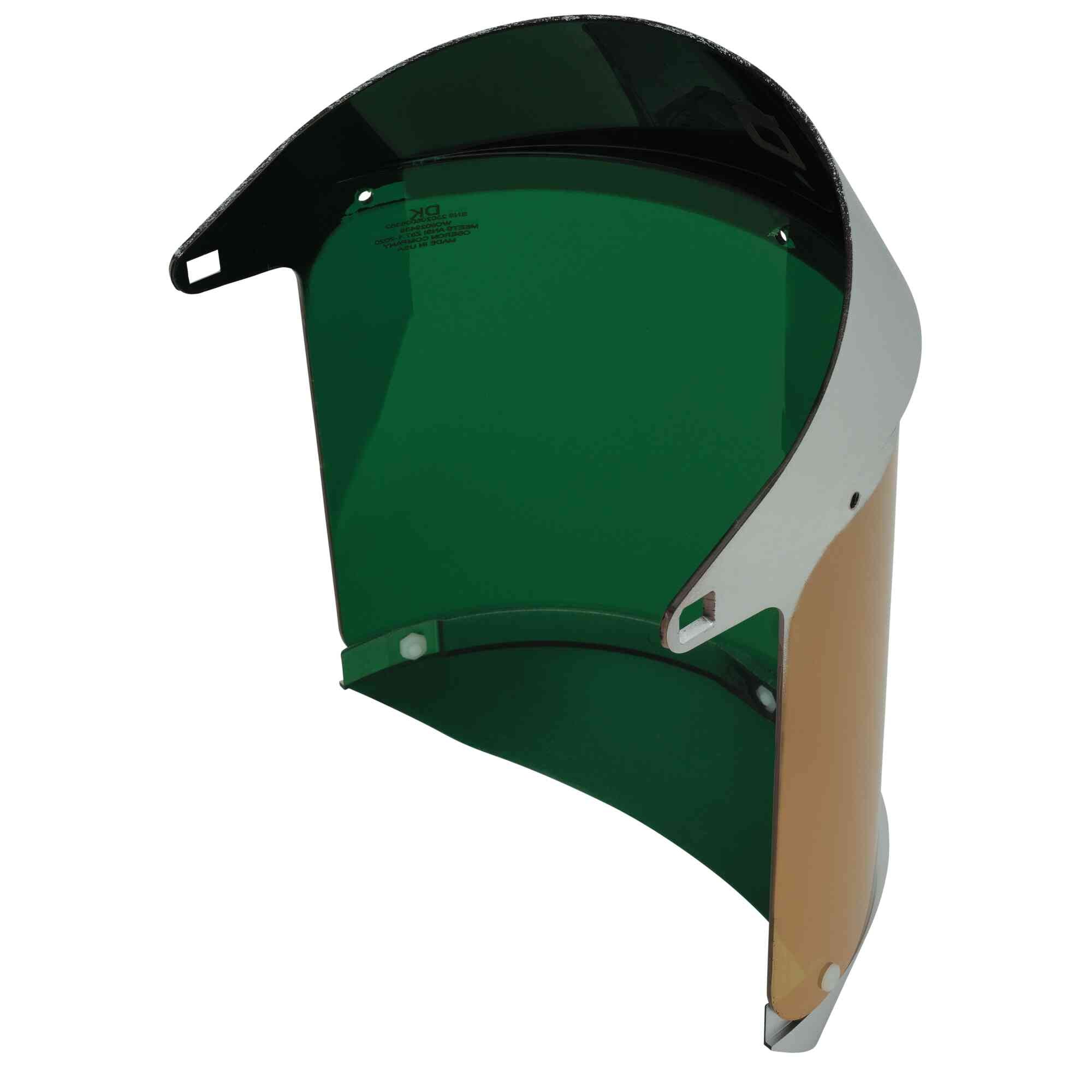 Replacement Green Gold Heat Reflective Face Shield Windows BackImage