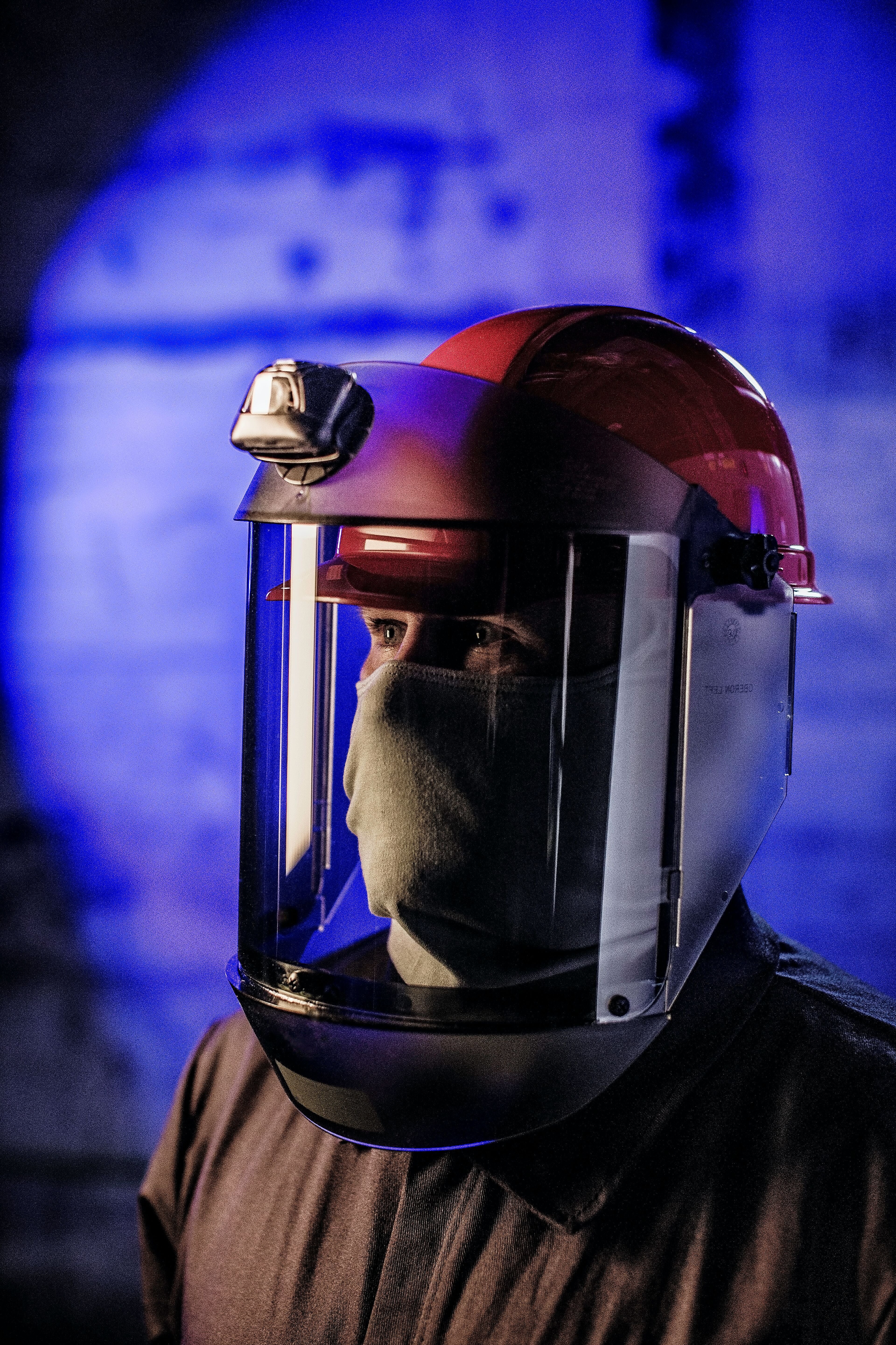 30 Cal TCG Arc Flash Face Shields and Hard Cap LifestyleImage