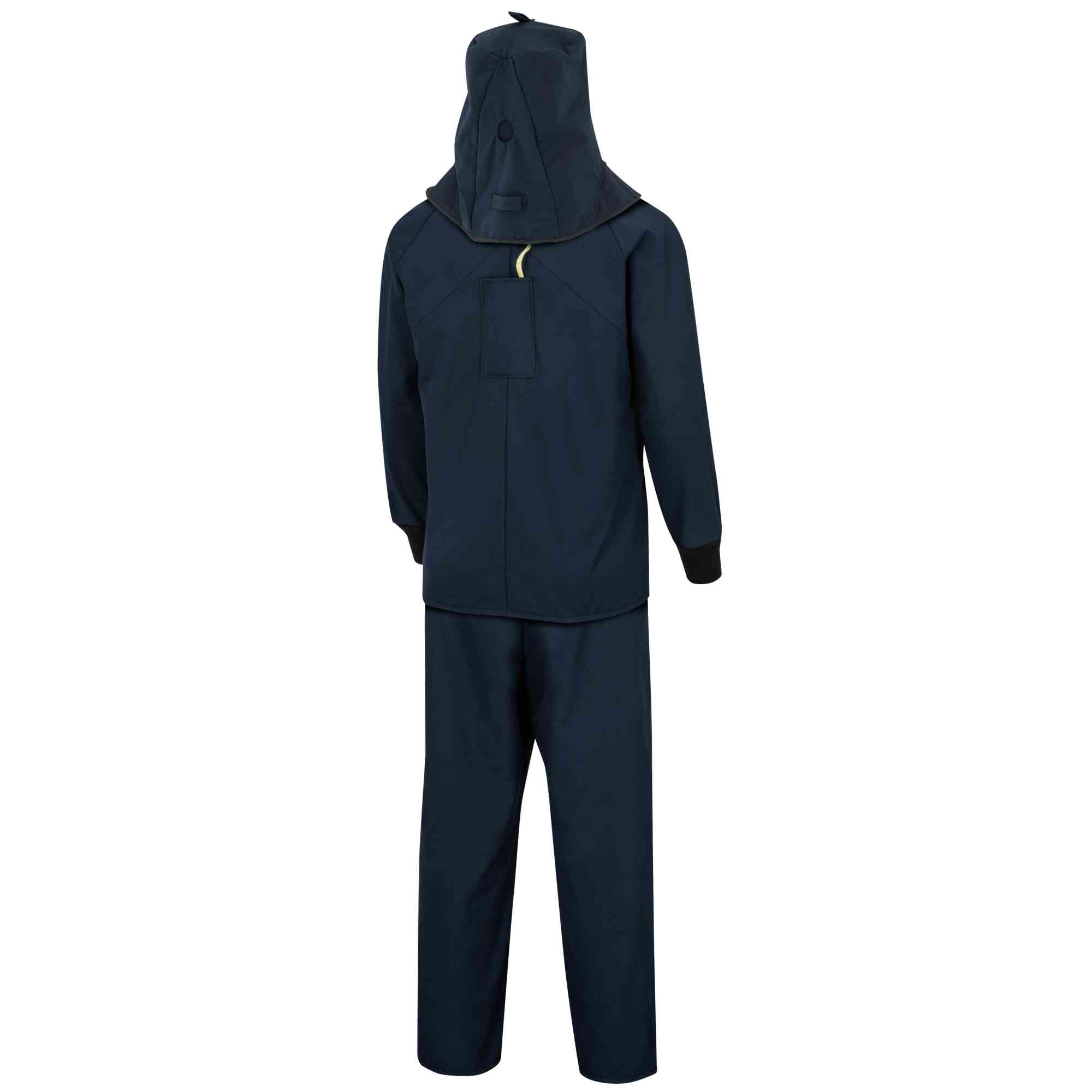 LAN 40 Cal Arc Flash Hood, Coat, and Bib Suit Set w/ Escape Strap Back Image