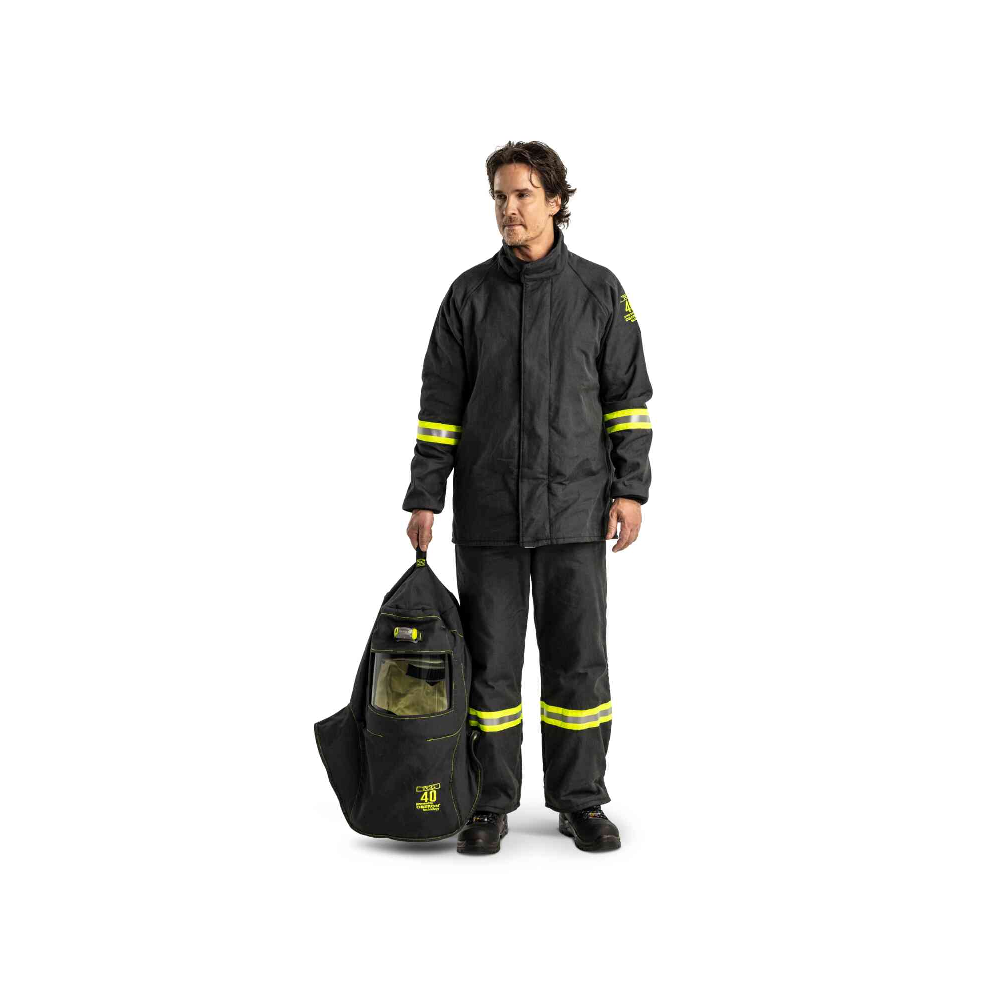 TCG 40 Cal Arc Flash Hood and Coverall Suit Set LifestyleImage