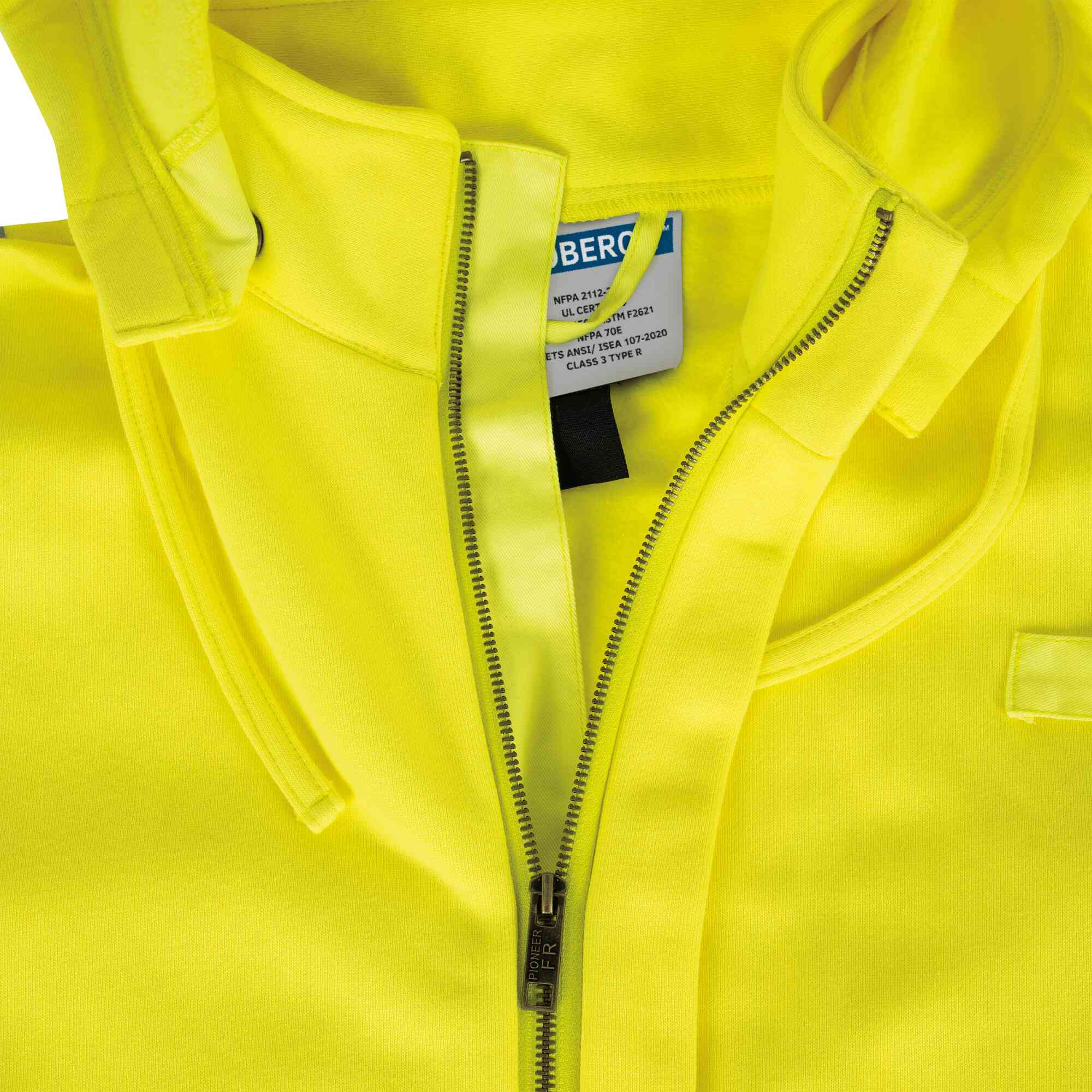FR/Arc-Rated Heavyweight Cotton Fleece Zip-Front Hoodies Close-Up Image