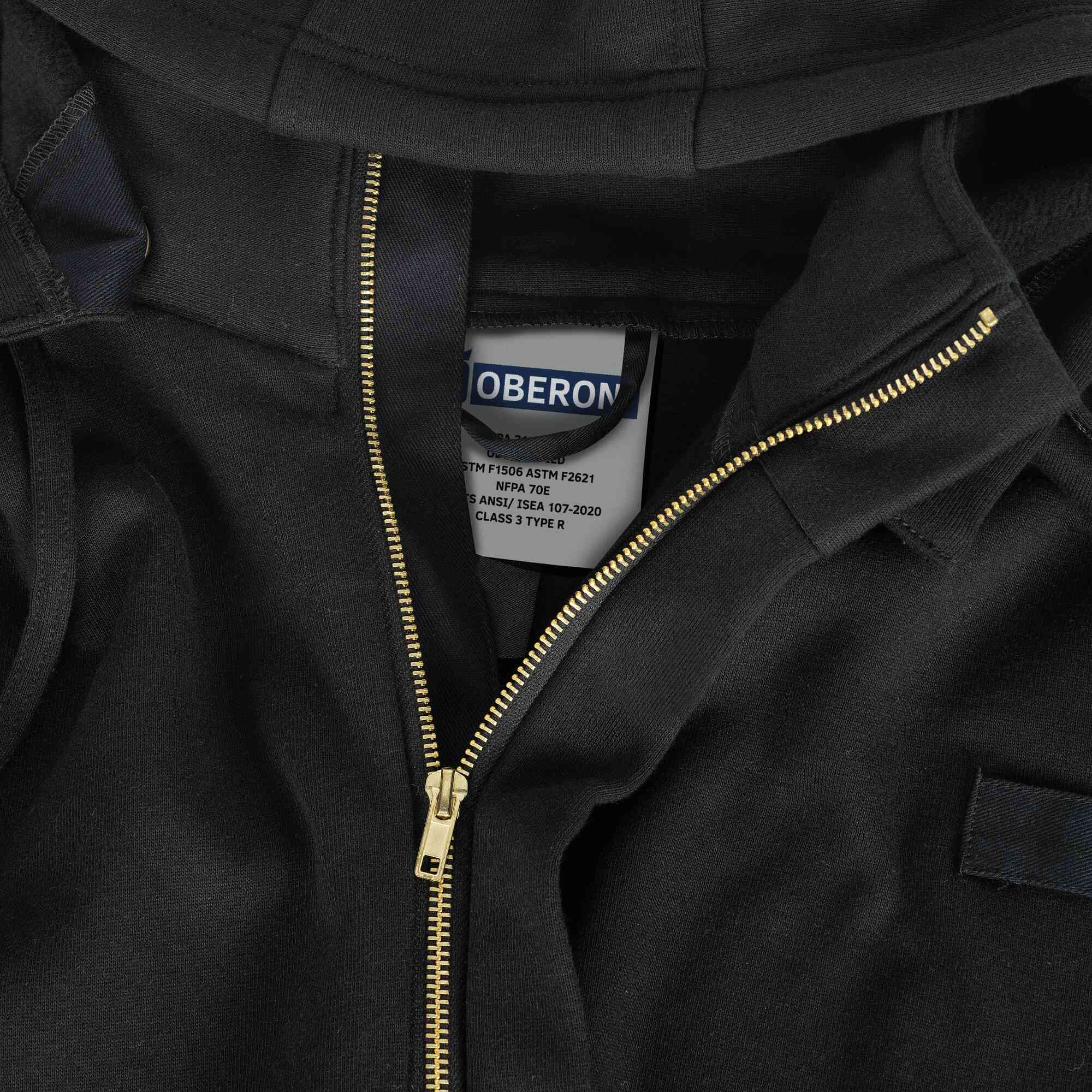 FR/Arc-Rated Heavyweight Cotton Fleece Zip-Front Hoodies CloseUpImage