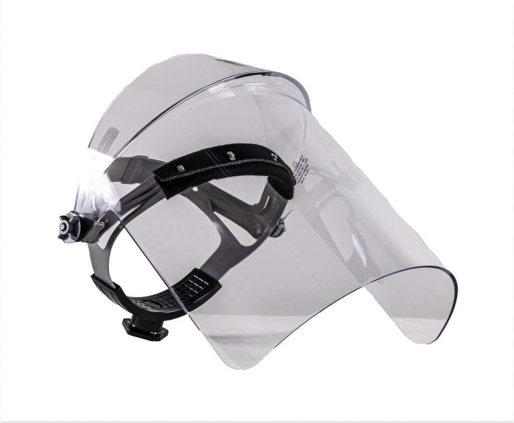 Clear Chemical Resistant Polycarbonate Face Shield Angle Right