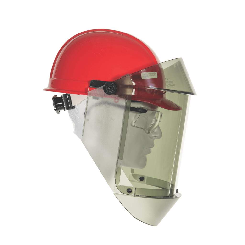 30 Cal TCG Arc Flash Face Shields and Hard Cap RightSideImage