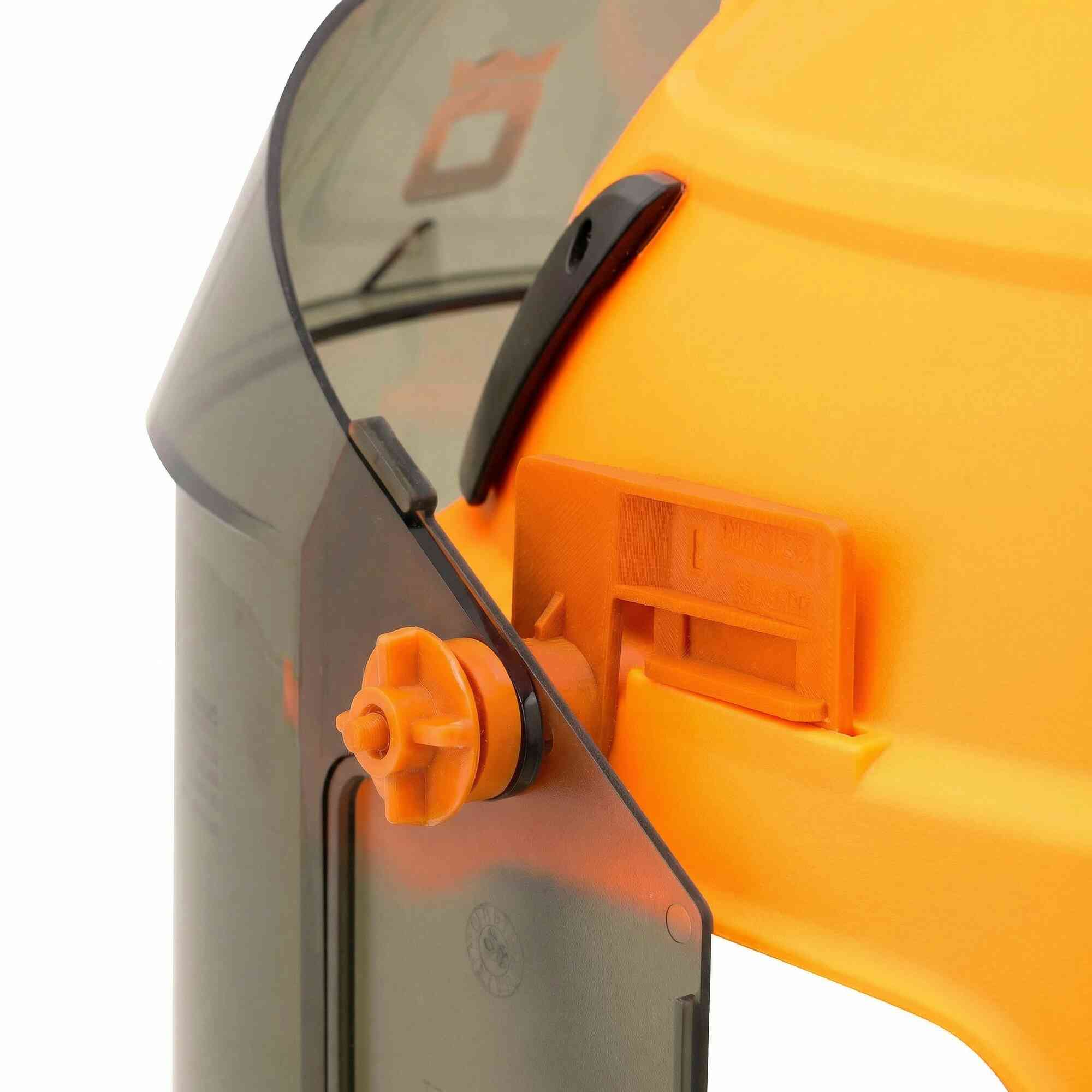 12 Cal Arc Flash Face Shields w/ Type 2 Micro Brim Safety Helmet Close-Up Image