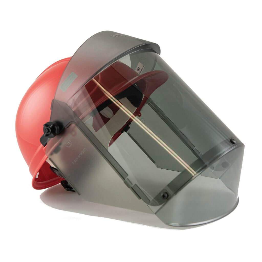 30 Cal TCG Arc Flash Face Shields and Hard Cap RightSideImage