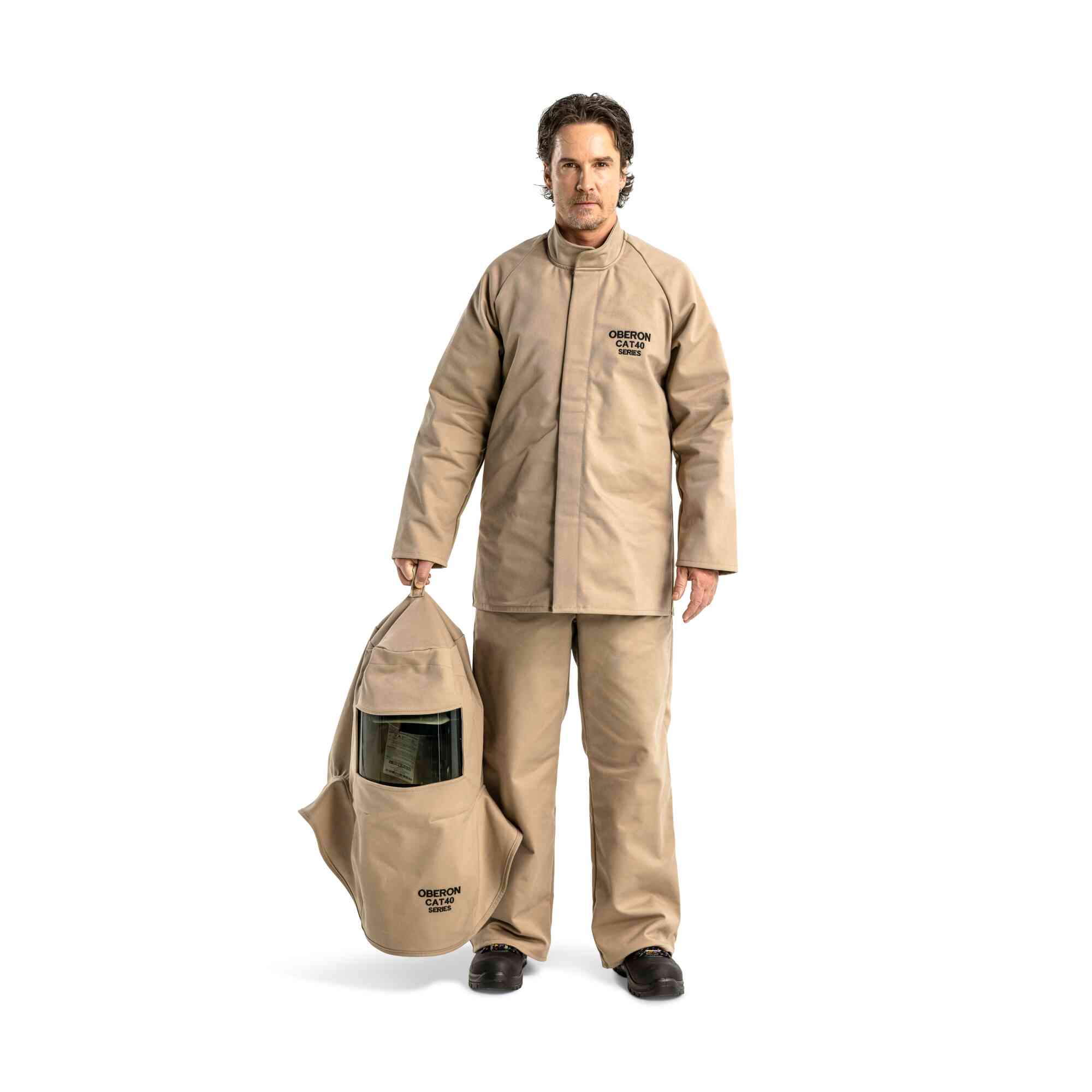 CAT 40 Cal Arc Flash Hood, Coat, and Bib Suit Set LifestyleImage