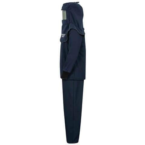 LAN 40 Cal Arc Flash Hood, Coat, and Bib Suit Sets w/ Escape Strap and Ventilation System Left Side Image