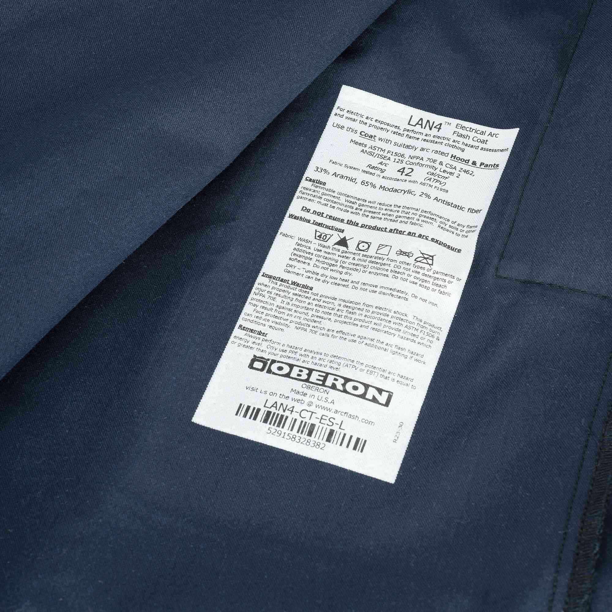 LAN 40 Cal Arc Flash Hood, Coat, and Bib Suit Set w/ Escape Strap Close-Up Image