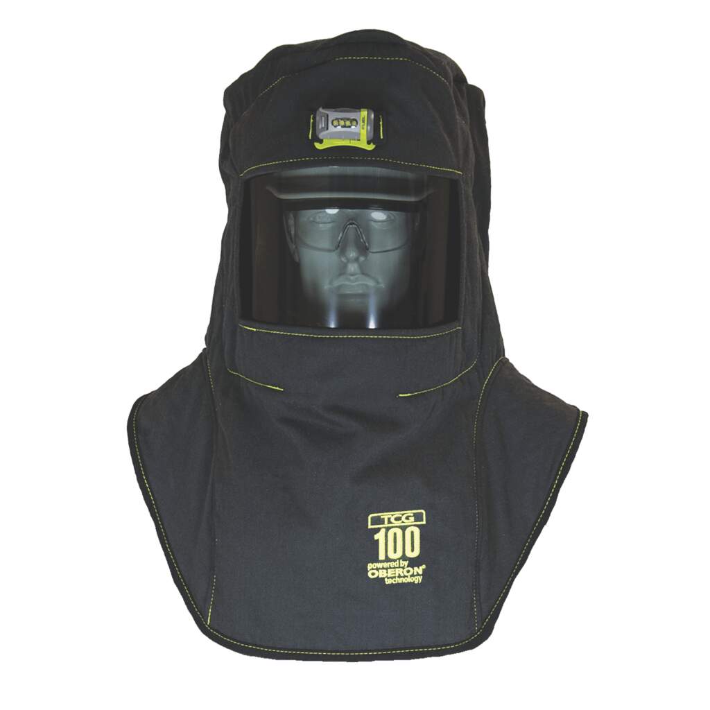 TCG 100 Cal Arc Flash Hoods w/ Adapters, Vent System and Light FrontImage