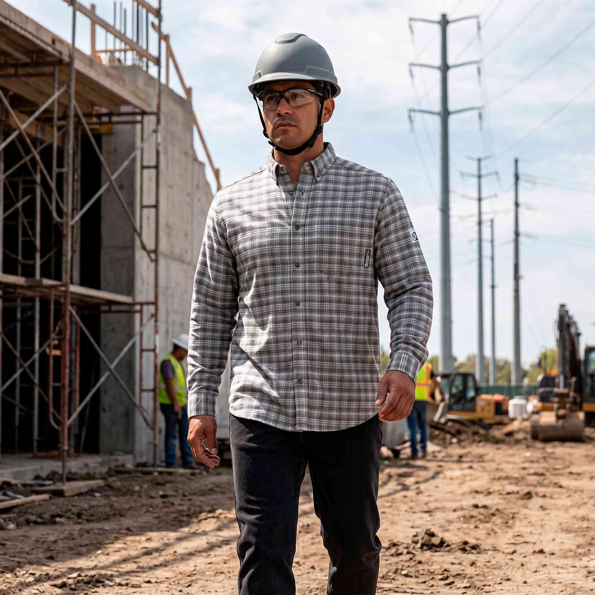 FR/AR Cotton/Nylon Plaid Shirts Lifestyle Image