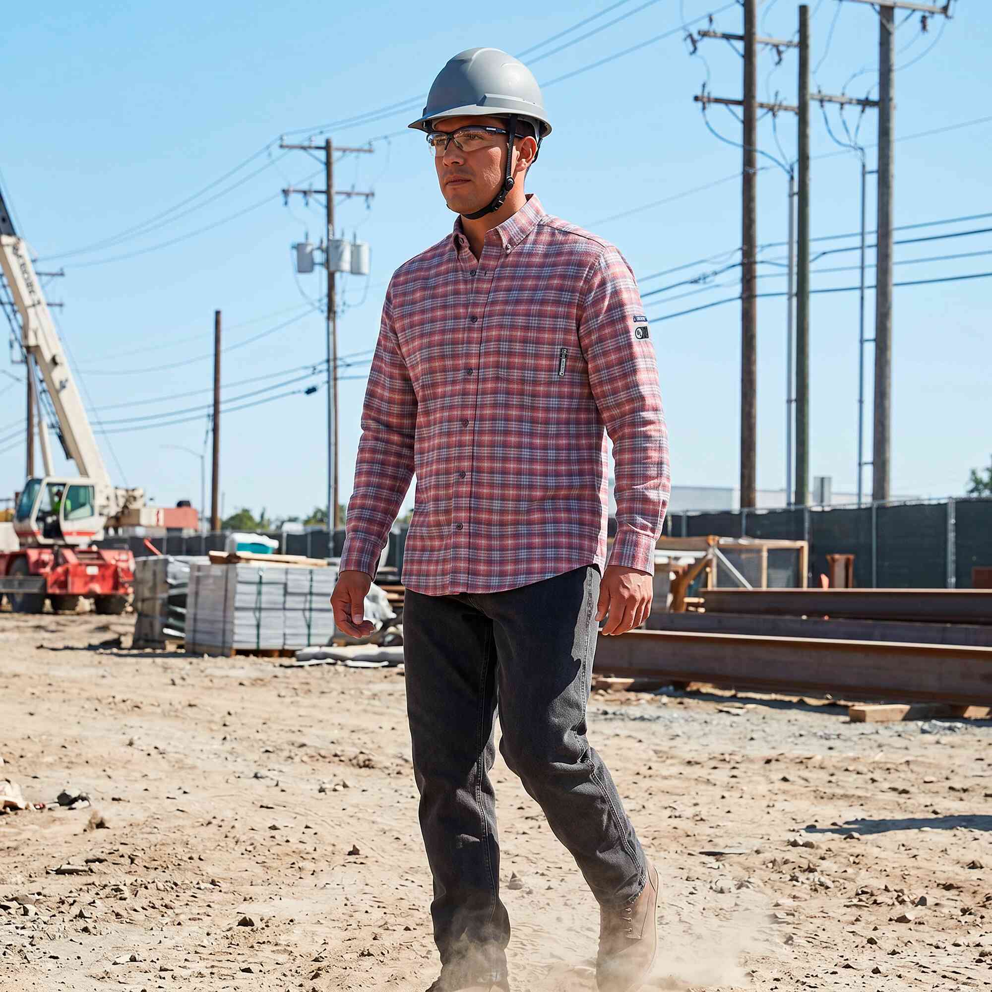 FR/AR Cotton/Nylon Plaid Shirts Lifestyle Image