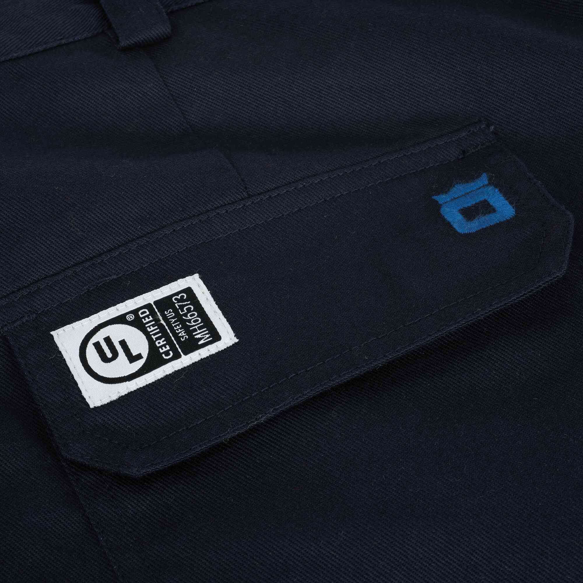 FR/Arc-Rated Navy Blue Cargo Pants CloseUpImage