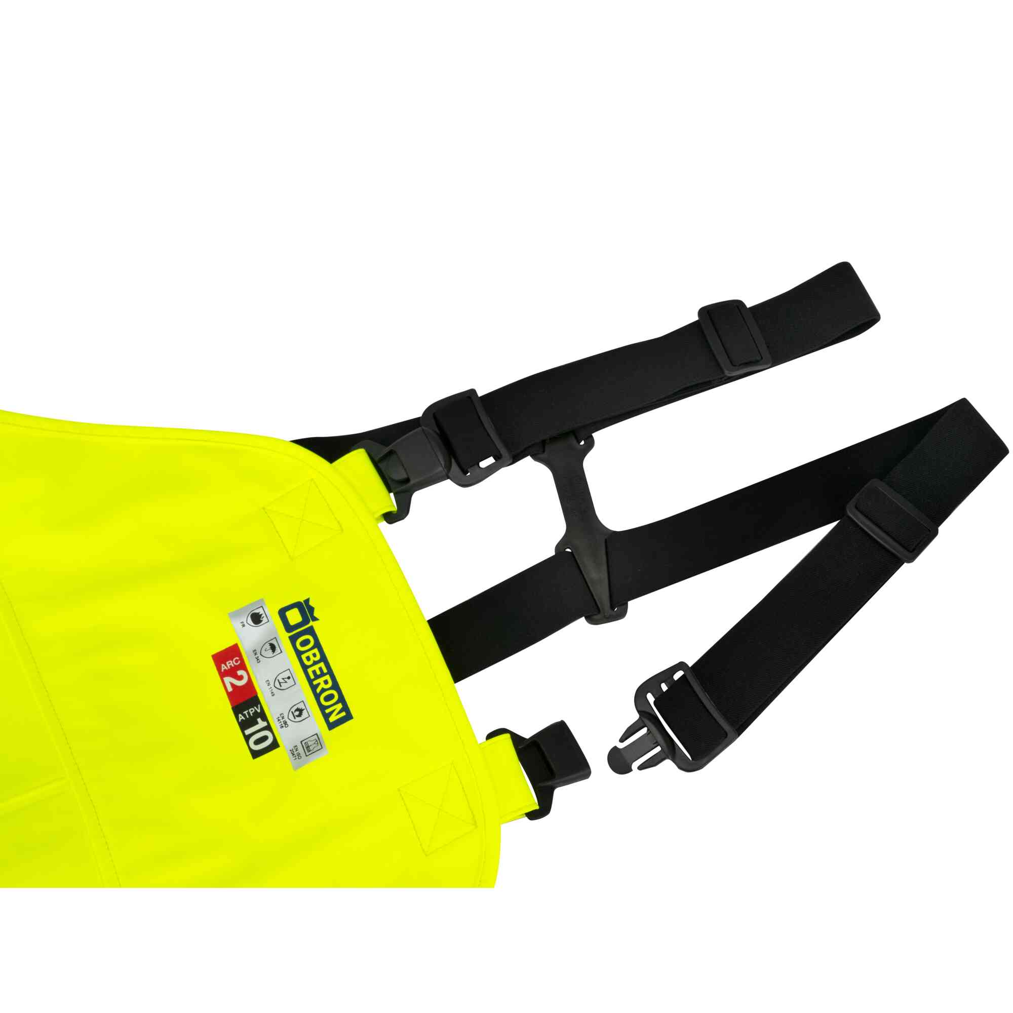 FR/Arc-Rated PU Cotton Safety Bib Pants Close-Up Image