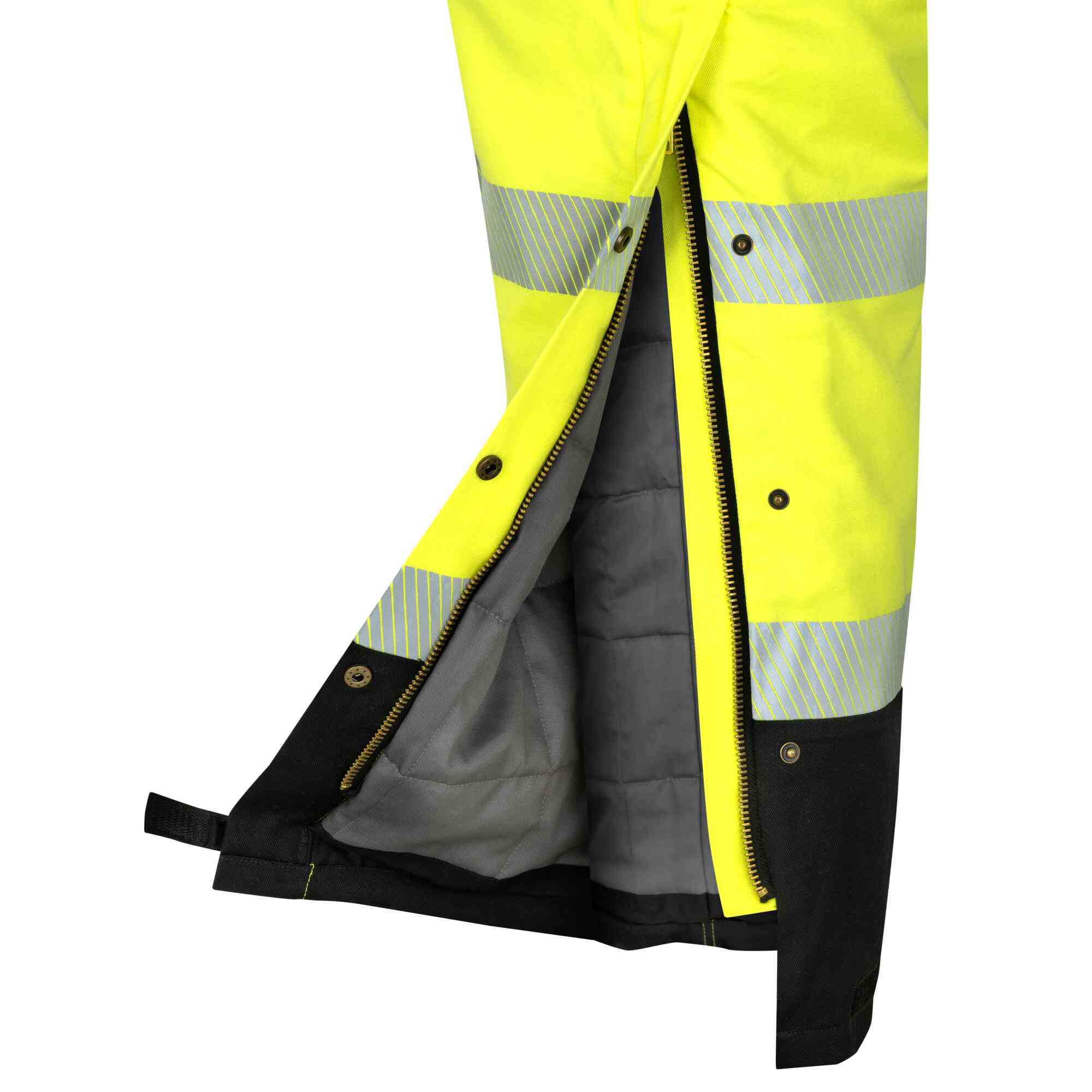 Hi-Vis FR/Arc-Rated Insulated Safety Overalls Close-Up Image