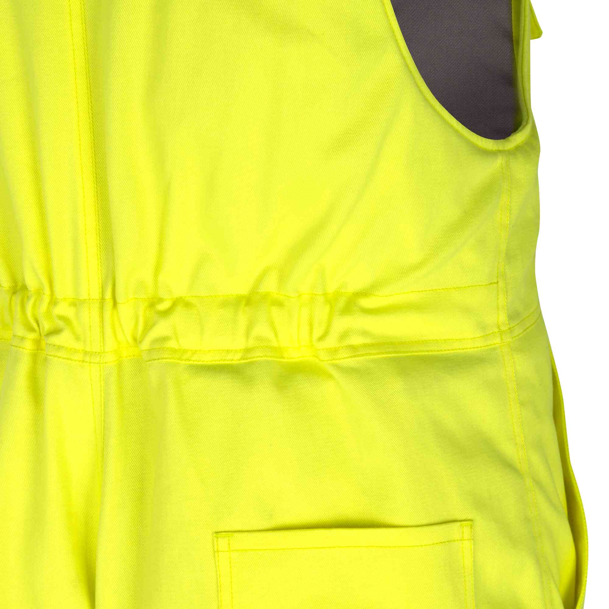Hi-Vis FR/Arc-Rated Insulated Safety Overalls Close-Up Image