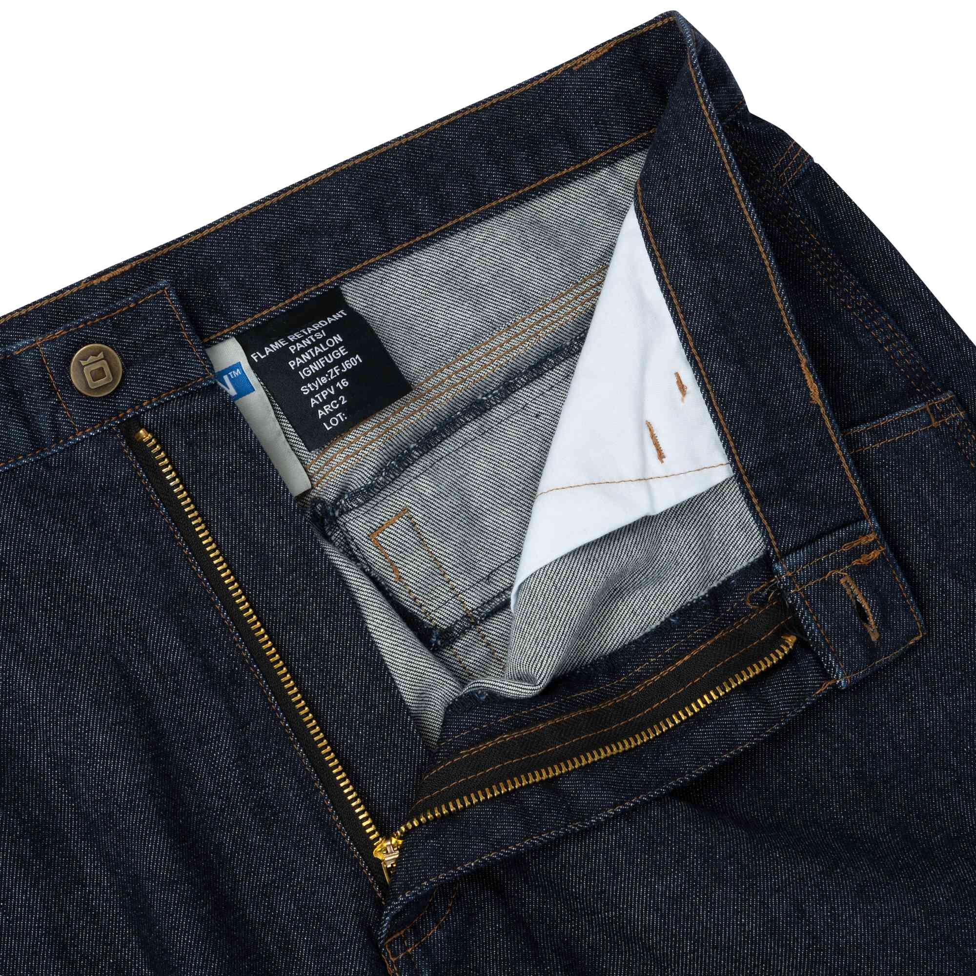 FR/AR Stretch Cotton Denim Jeans Close-Up Image