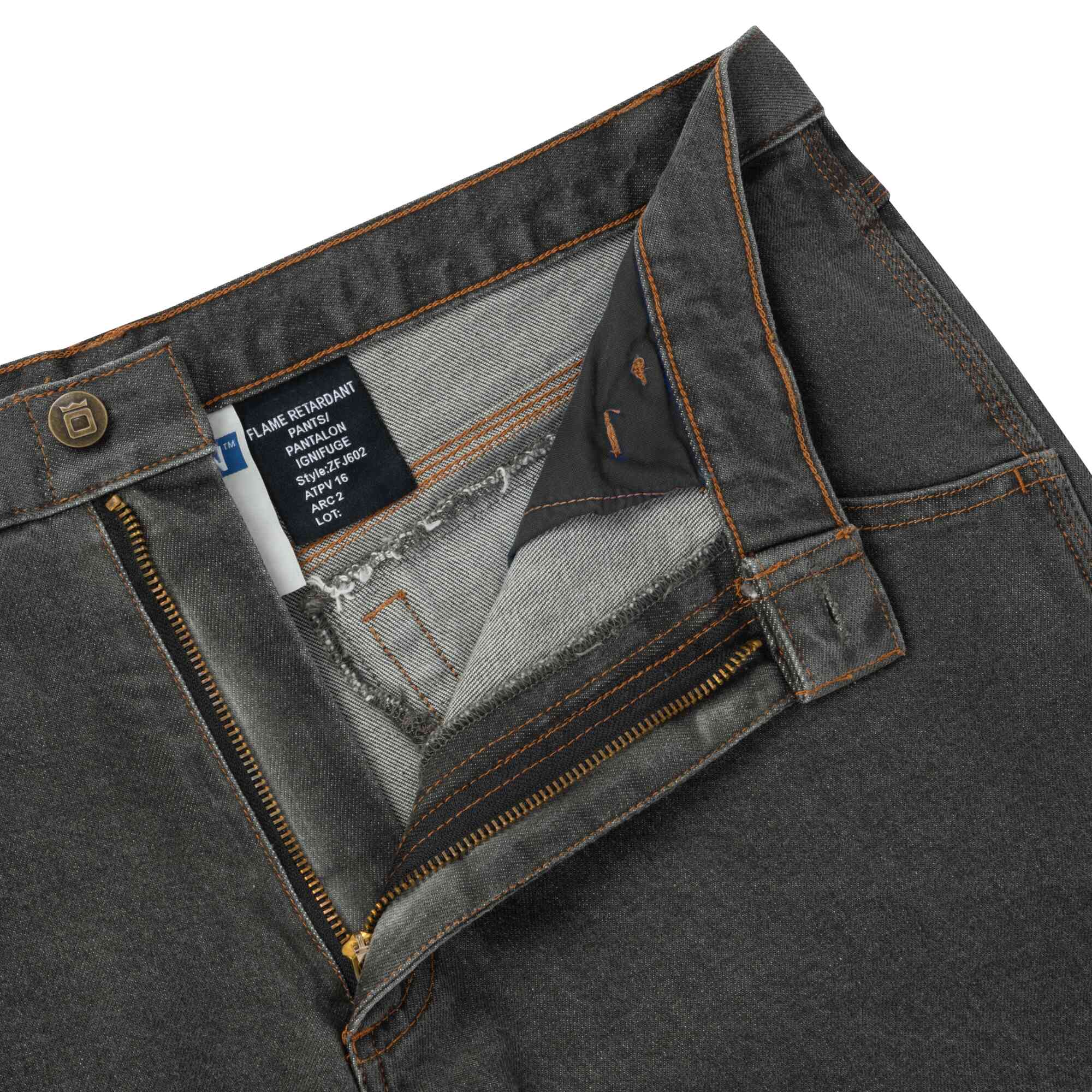 FR/AR Stretch Cotton Denim Jeans Close-Up Image