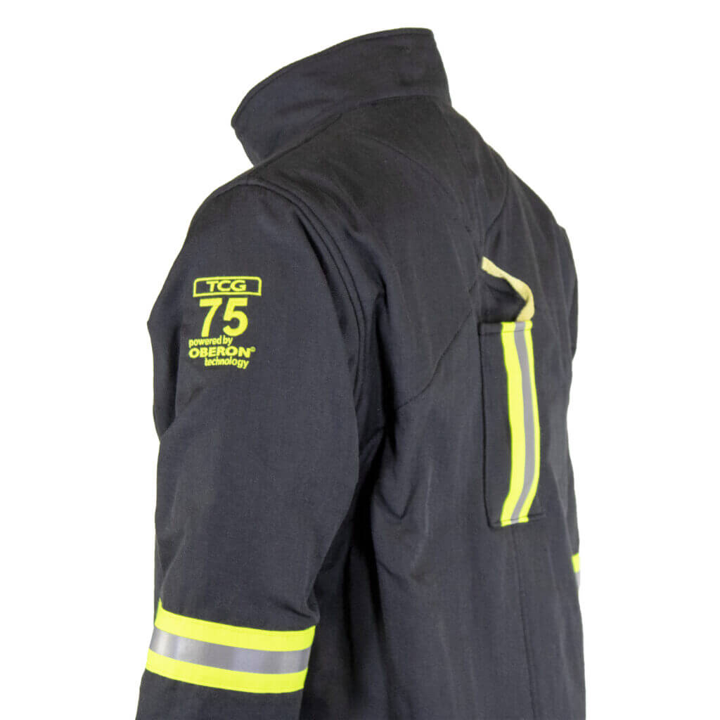 TCG75 side showing logo with Escape Strap Cord Tucked In