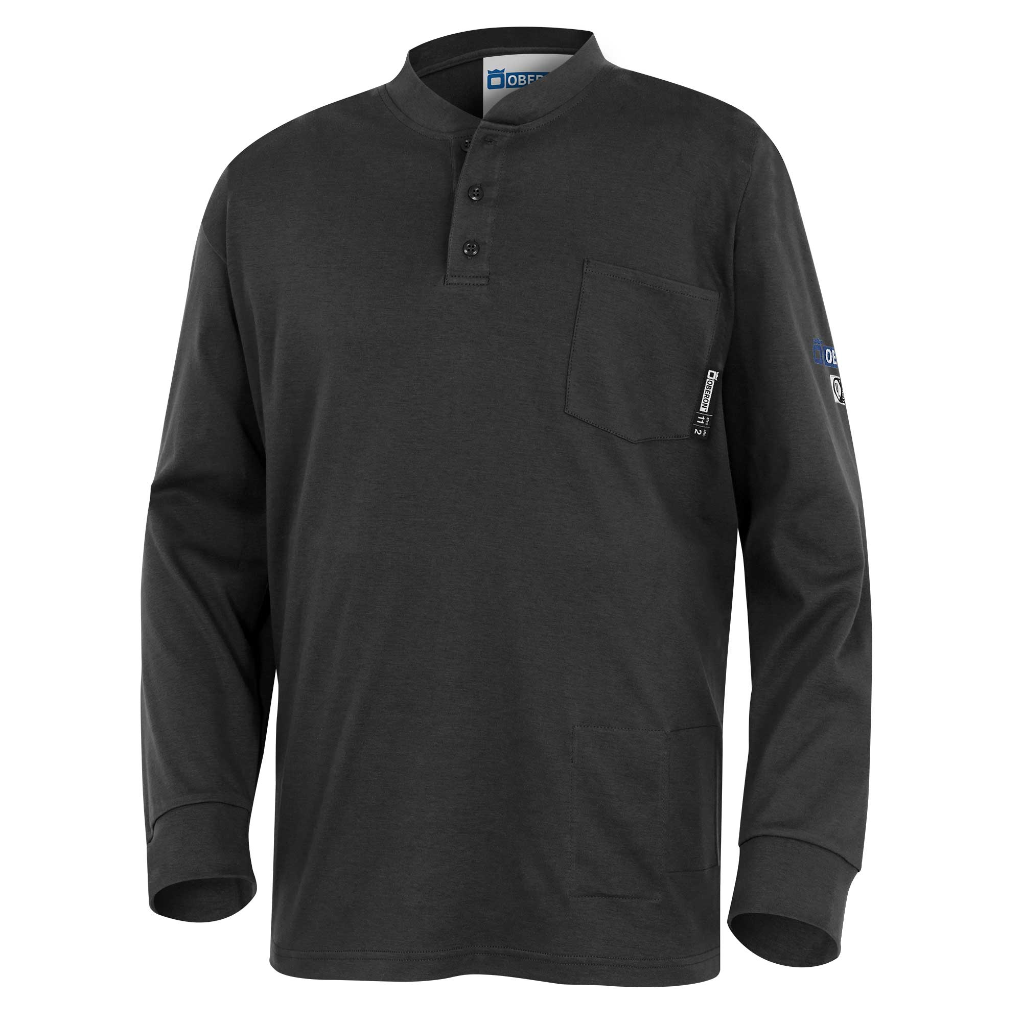 Flame Resistant Lightweight 11 cal Arc-Rated Cotton Henley Shirt