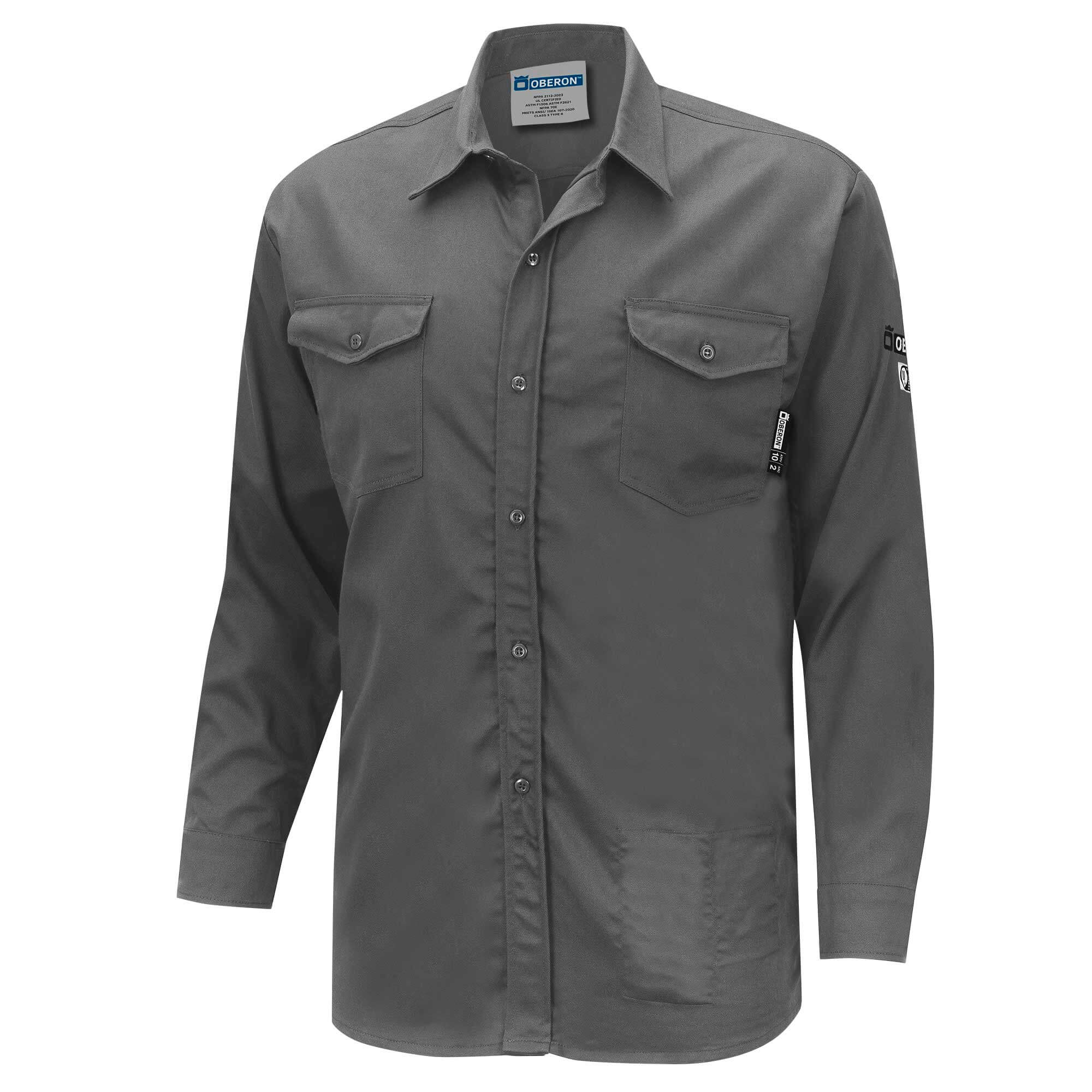 Oberon Button-Up FR Shirt, grey ZFI504