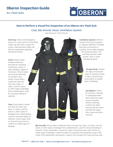 Oberon Arc Flash Suit Inspection Guide V.2