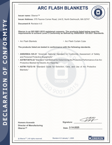 2025 Declaration-of-Conformity-for-Arc-Flash-Blankets-V4.0